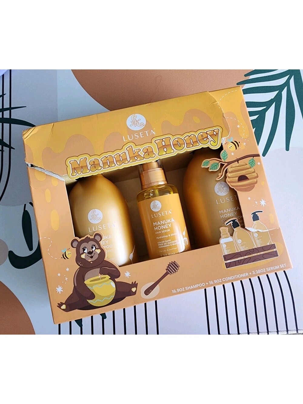 Luseta Manuka Honey Shampoo, Conditioner & Serum Box Set